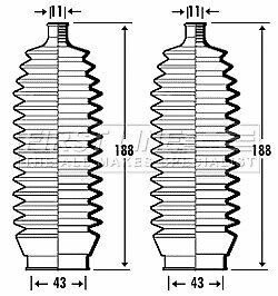 Steering rack boot fsg3342 first line gaiter bellow mr244902 mr510406 34135fc000