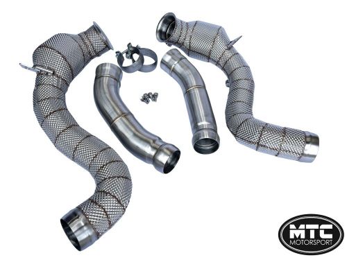 Mercedes c63 c63s downpipes with 200 cell hi-flow sports cats &amp; heat shield 14-