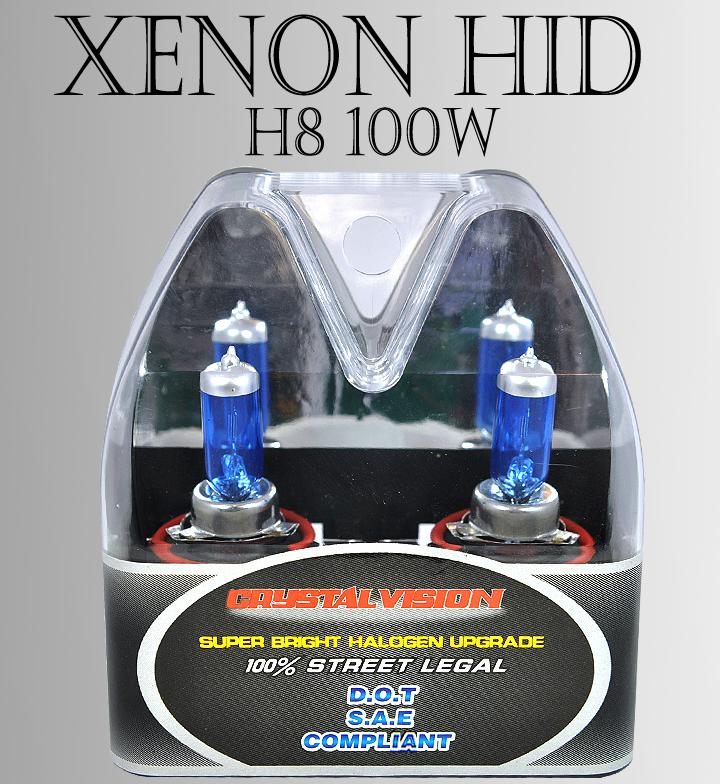 Jdm h8 m-box 100w pair high beam or fog light xenon hid white direct light bulbs