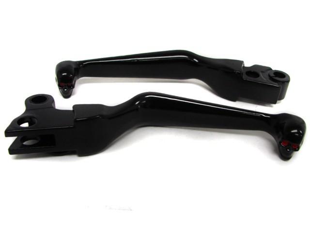 Black skull levers for harley davidson dresser road king road street glide 96-10