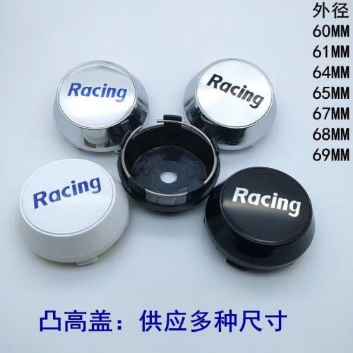 4pcs 60mm for racing white blue wheel center caps hubcaps rim badge emblem