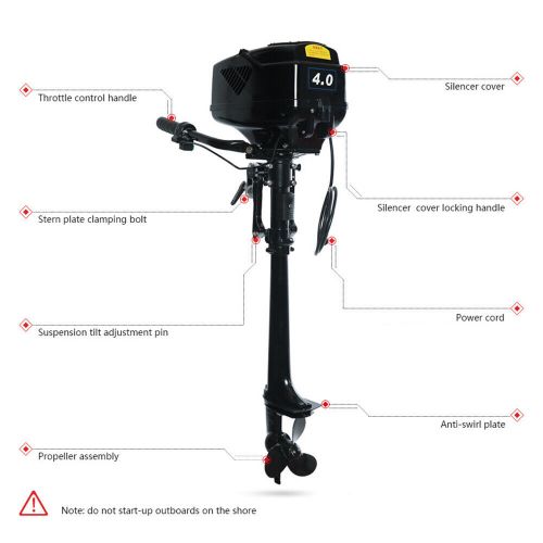 Hangkai 1kw 4hp electric outboard motor brushless boat thrust long shaft engine