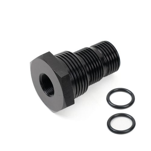 1/2-28 to 3/4-16, 13/16-16, 3/4npt automotive threaded oil filter adapter black