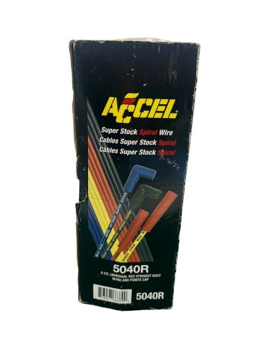 Accel 5040r super stock spiral wires custom fit set red spark plug wire 5040