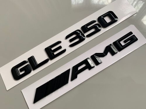 Gloss black gle250 amg rear boot badge new font fits mercedes benz amg letters