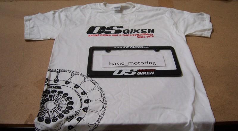 Os giken license plate frame + t-shirt size medium - jdm *authentic*