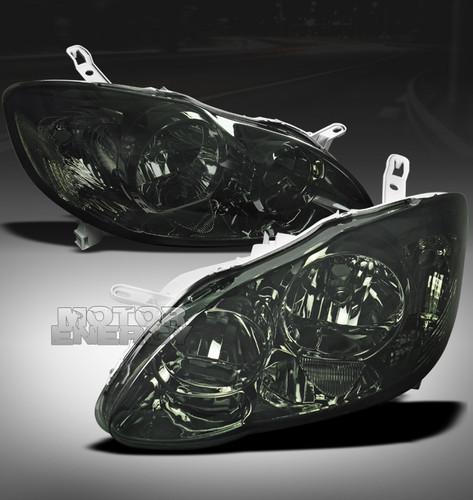 2003-2008 toyota corolla crystal headlights smoke 2004 2005 2006 2007 left+right