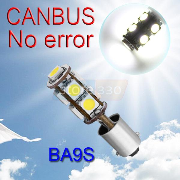 Ba9s 9 smd pure white canbus obc no error interior car t4w led light bulb