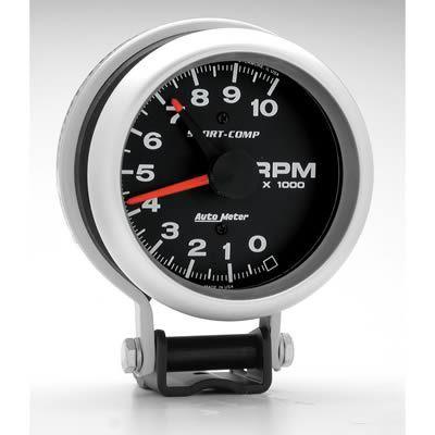 Autometer sport-comp series tachometer 0-10,000 3 3/4" dia black face 3700