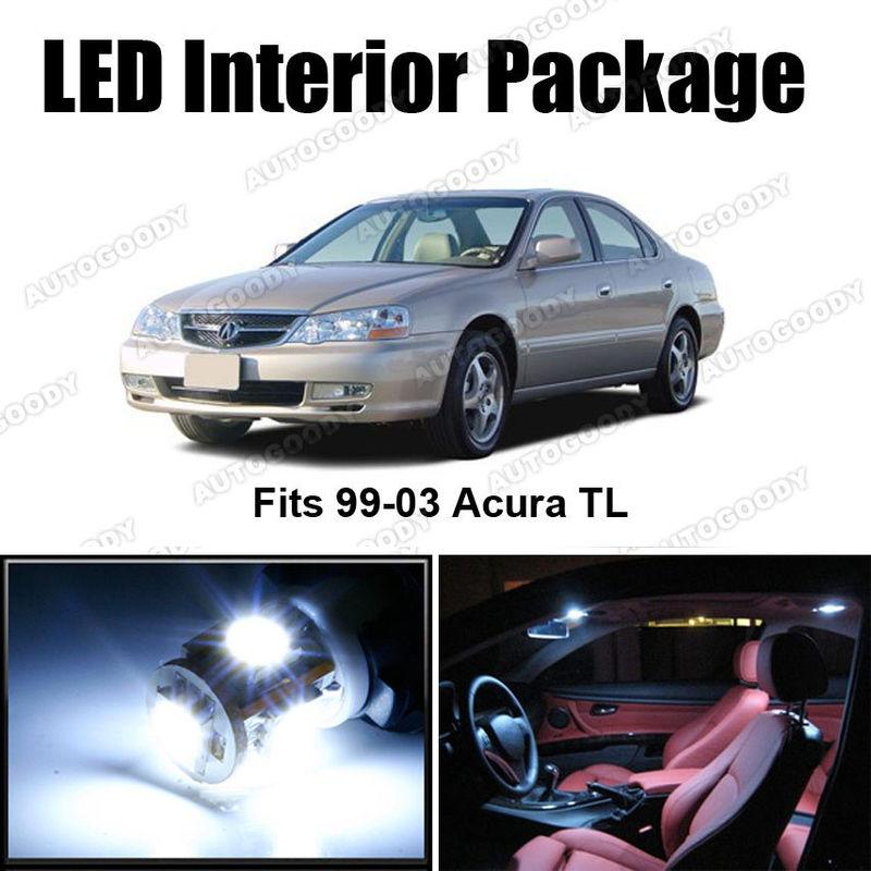 6 x white led lights interior package deal acura tl