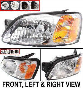 84001ae13a clear lens new head lamp with bulbs left hand halogen lh driver side