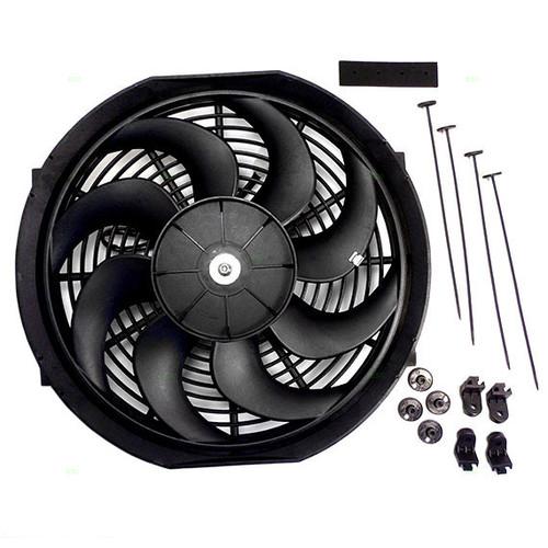 New universal 14 inch radiator cooling fan motor shroud with s blade 12v / 120w