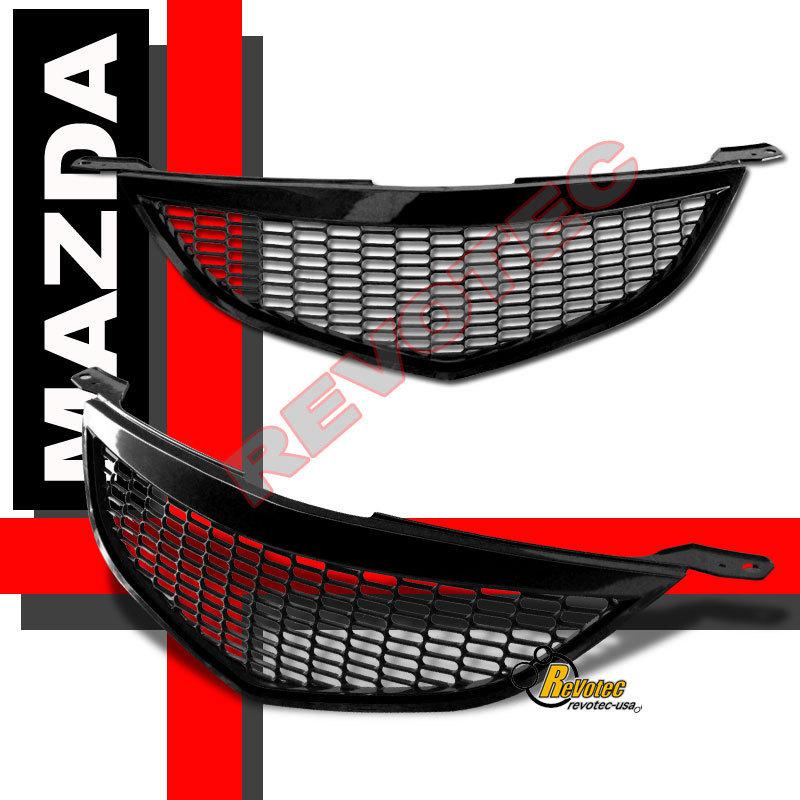 04 05 06 mazda3 mazda 3 4dr sedan front mesh grill grille black