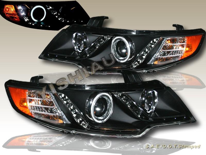 2010-2012 forte coupe/sedan ccfl led halo projector headlights black lamp