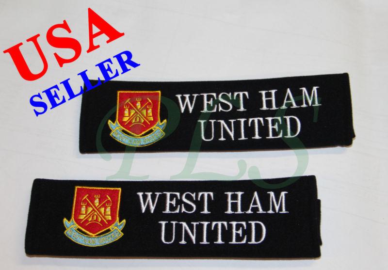 West ham united seat belt cover shoulder pads black cushion pair