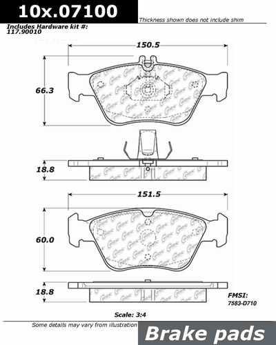 Centric 104.07100 brake pad or shoe, front