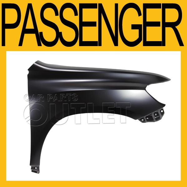 2008-2010 toyota highlander front fender primed black steel base w/o ant hole rh