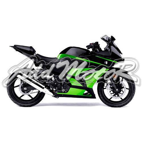 Injection molded fit ex250 250r 2008-2012 2009 2010 green black fairing 25w45