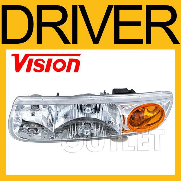 00-02 saturn sl sw driver side headlamp gm2502206 new left headlight clear/amber