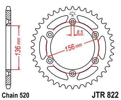 Jt sprocket rear 50t steel husqvarna 250 txc 2011-2012