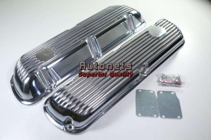 Aluminum nostalgic finned ford mustang 260,289,302,351w valve covers no hole