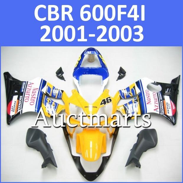 Fit honda 01 02 03 cbr 600f f4i 2001 2002 2003 fairing kit abs plastics c6 d03