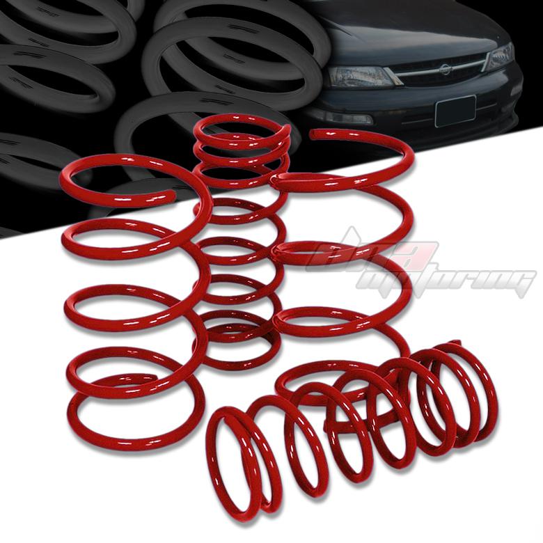 95-99 nissan maxima a32 2"drop suspension red racing lowering spring 275f/225r