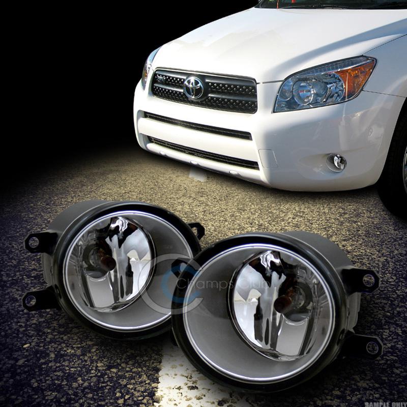 Jdm chrome clear front bumper driving fog lights lamp w/switch 06-08 toyota rav4