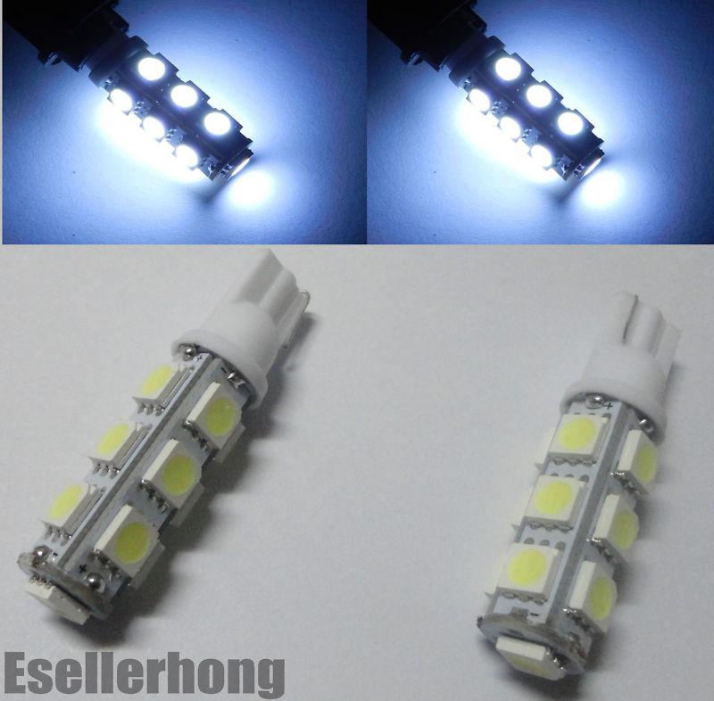 2x bright white 13-smd car led parking light wedge bulb t10 168 194 923 915 #hf3