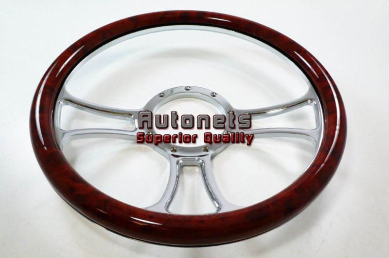 Wood veneer half wrap trinity chevy gm buick pontiac aluminum steering wheel