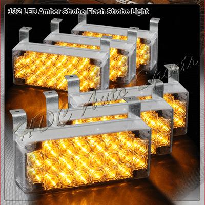 6x 22 led panel bright led emergency hazard warning strobe lights - amber