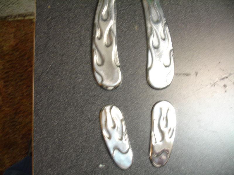 Harley softail swingarm cover set...4 piece set.. custom flames on all four