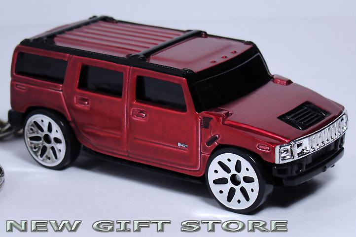 Key chain burgundy dark red burgundy hummer humvee h2 4x4 truck custom keyring