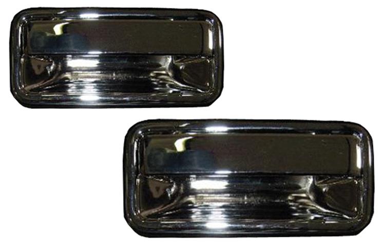 Driver and passenger replacement outside rear chrome door handle pair chevy gmc