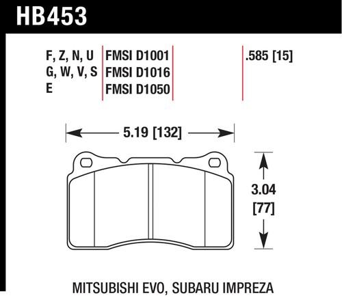 Hawk performance hb453z.585 disc brake pad