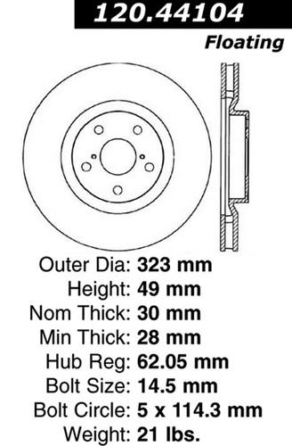 Centric-power slot 128.44104r stoptech sport rotors 93-98 supra