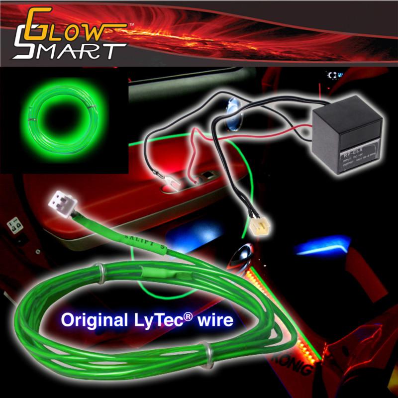 El wire 20ft glow neon wire with 12 v transformer-green