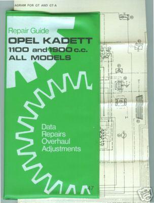 Opel kadett 1100 & 1900 cc  repair guide  nos