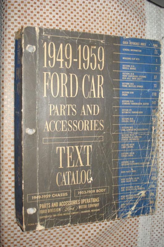1949-1959 ford car parts catalog original fomoco text book rare original 58 57 