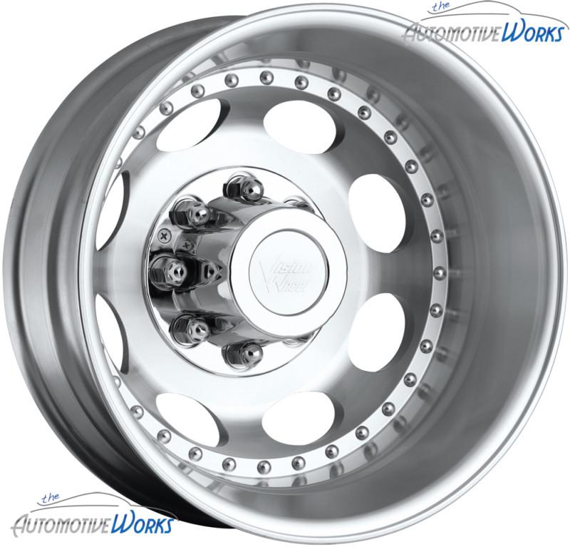 19.5x6.75 vision hauler dually rear 8x200 machined wheels rims inch 19.5"