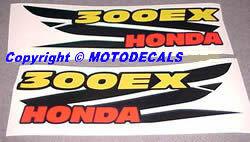 Sticker decal emblem graphics kit for 300ex front rear fender tank blk/red