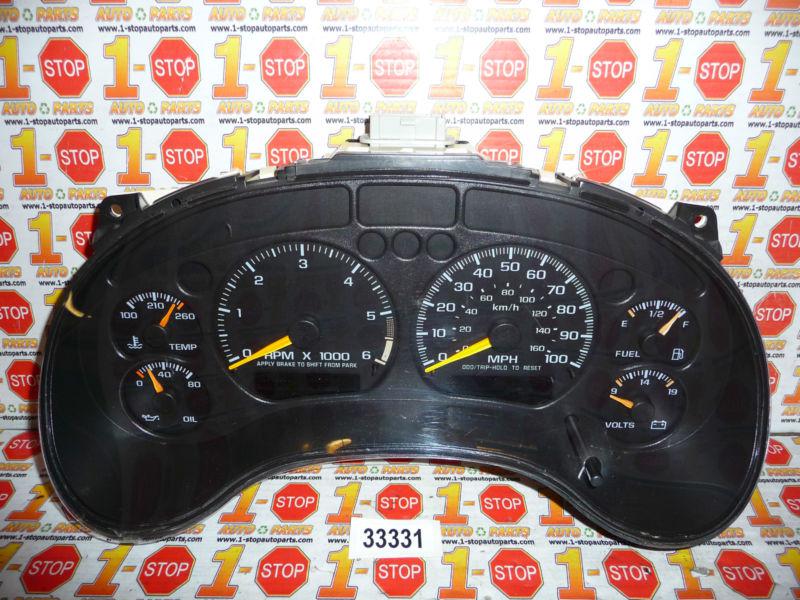 2000 00 chevrolet blazer at speedometer instrument cluster 235k 16267425 oem