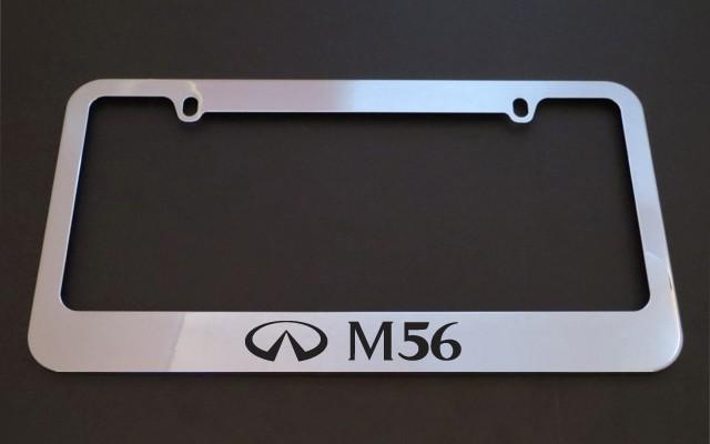 1 brand new infiniti m56 chrome metal license plate frames + screw caps