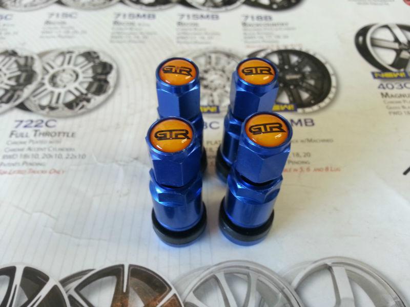 Redline wheels gtr valve stems set of four blue