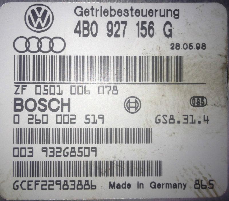 Audi a6 2.8 aha transmission control module tcm tcu 98 99 00 01 4b0 927 156 g