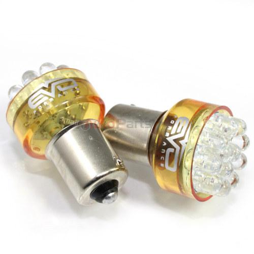 2 x 1156 amber yellow 12- led bulbs tail stop brake parking lights turn signal