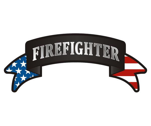 Firefighter ribbon decal 5"x2.1" american flag rescue usa sticker zu1