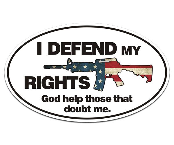 Defend rights ar rifle decal 5"x3" usa 2nd amendment molon labe sticker zu1