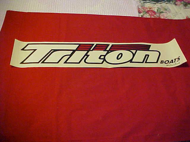 Triton boats by earl bentz large vinyl decals.white-red-black.pair.