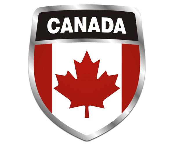 Canada flag shield decal 5"x4.3" canadian vinyl car bumper sticker zu1